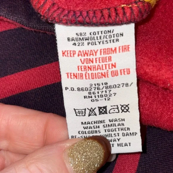 Mini Boden Boys Striped Quarter Zip Pullover Red Navy Yellow size 9/10 Years - Picture 5 of 5